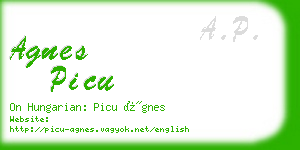 agnes picu business card